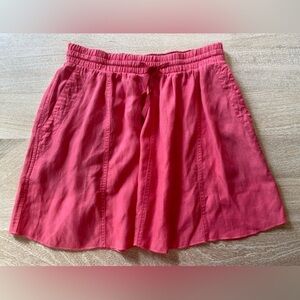 Aritzia Wilfred Linen Cotton Blend Pink Drawstring Waist Two Pockets Skirt